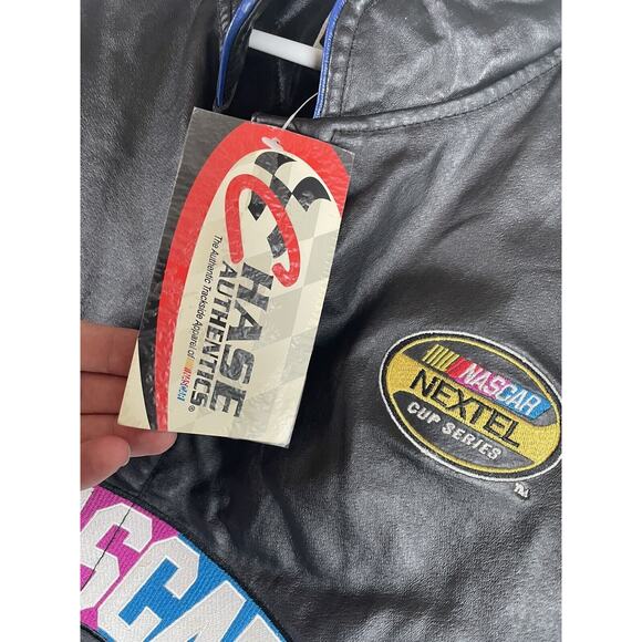 NEW Chase NASCAR Leather Jacket Mens Medium Nextel Cup Quilted Snaps (READ) - Picture 3 of 15